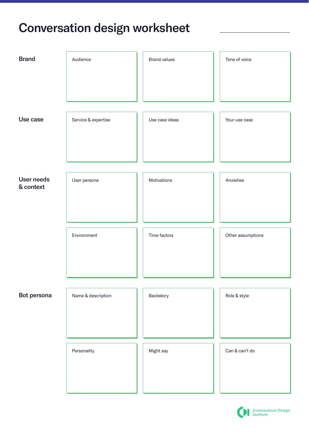 CDI Conversation Design Worksheet — template